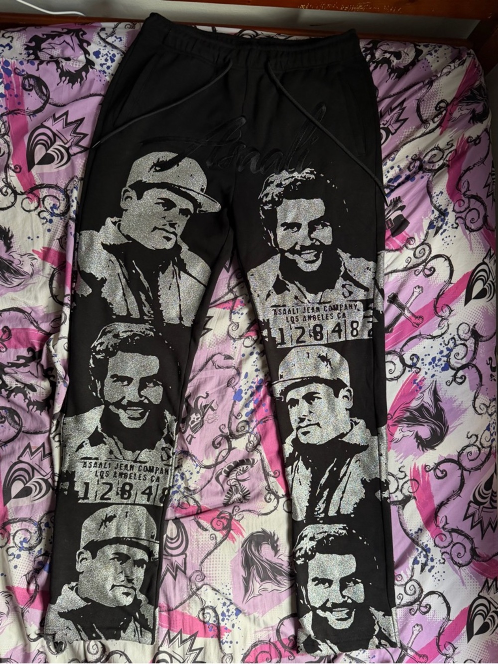 Asaali anniversary shiny sweatpants size large worn once